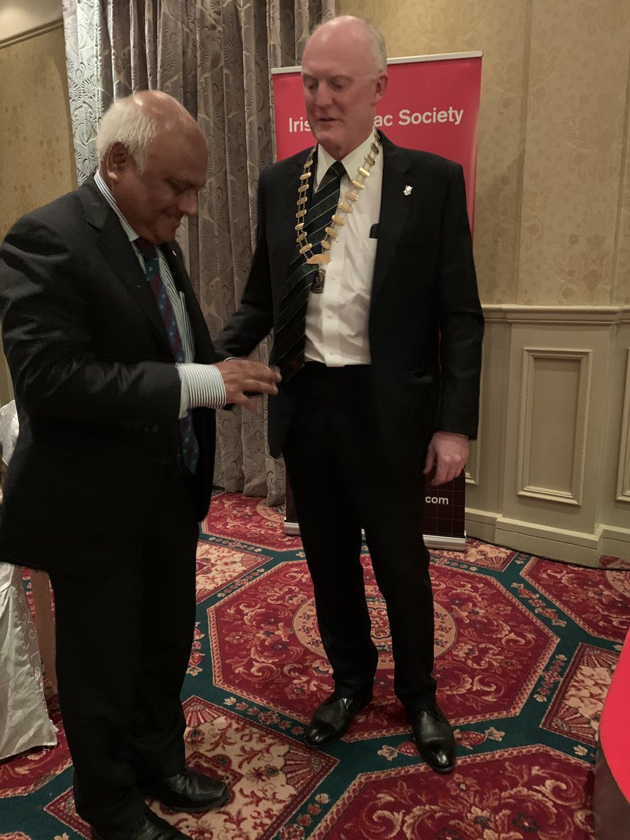jgharoldmd's tweet photo. Gala Dinner @irishcardiacsoc 70th Annual Scientific Meeting - Galway Bay Hotel - 2019 Stokes Medal presented to Dr. Salim Yusuf by ICS President Dr. Jim Crowley @ACCinTouch @BcsPresident @jgharoldmd @worldheartfed  @MinnowWalsh @Irishheart_ie @CroiHeartStroke @NIPCIRELAND #ICS70 https://t.co/H0gNQasKVU