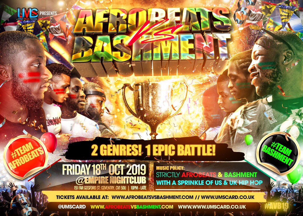 KwamzOriginal's tweet photo. TONIGHT! #AfrobeatsVsBashment #TeamAfrobeats 🌍💥🔉! https://t.co/tgdpyjWy9w