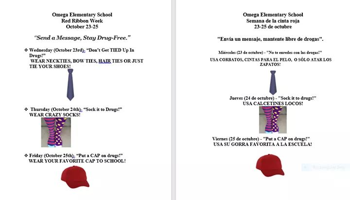 CornerOmega's tweet image. October 23rd thru October 31st is Red Ribbon Week! Can't wait to see everyone dress up for Red Ribbon Week!