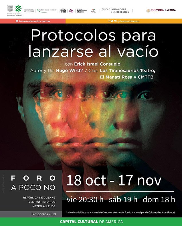 Popkinema's tweet image. 🎭 #Teatro | #ProtocolosParaLanzarseAlVacío, se estrena este 18 de octubre en el #ForoAPoco