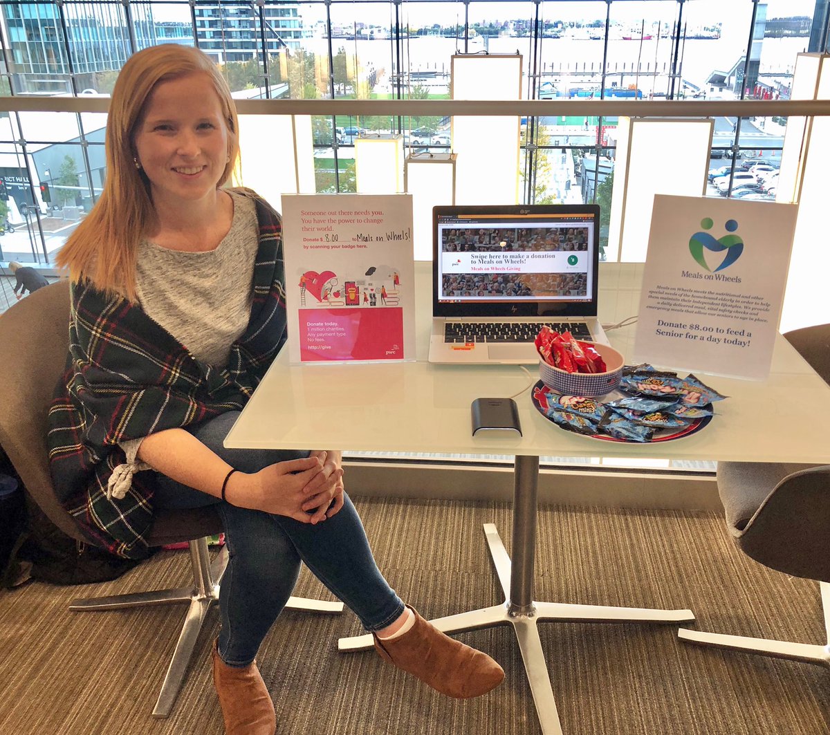 meggrady's tweet image. Special thanks to my sister @allygrady who raised over $100 today for @MealsRI! #PwCGives #Together4Seniors @PwC