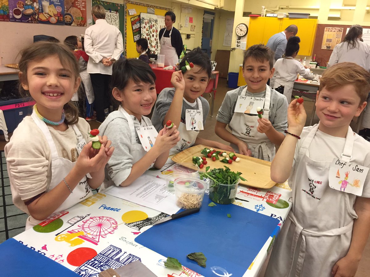 Project_CHEF's tweet photo. We finished off our week of cooking with the @vsb39 Livingstone Gr.2/3 chefs by making 4 #healthysnacks and all were a big hit: #bananasushi , #applebites , berry #smoothie and Italian flag skewers. A fun finale for the week.
#kidsinthekitchen #makeityourself #funfridays https://t.co/lSU6kaYV7c