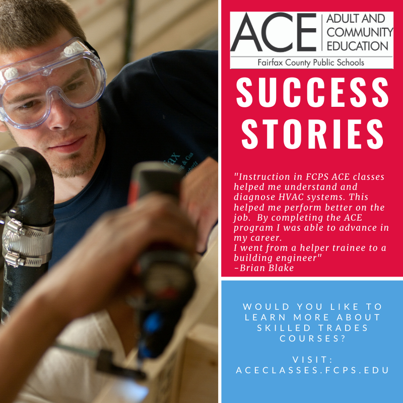 FCPS_ACE's tweet photo. Interested in skilled trades training?  We can help!  Open enrollment, convenient class times, hands-on experience. Register today! https://t.co/VW45IwS29M @MVSCareerCtr @lqcudahy 
#success #writeyourownstory #career #HVAC #plumbing #electrical #FCPSACE https://t.co/5Uf8vDiY1S