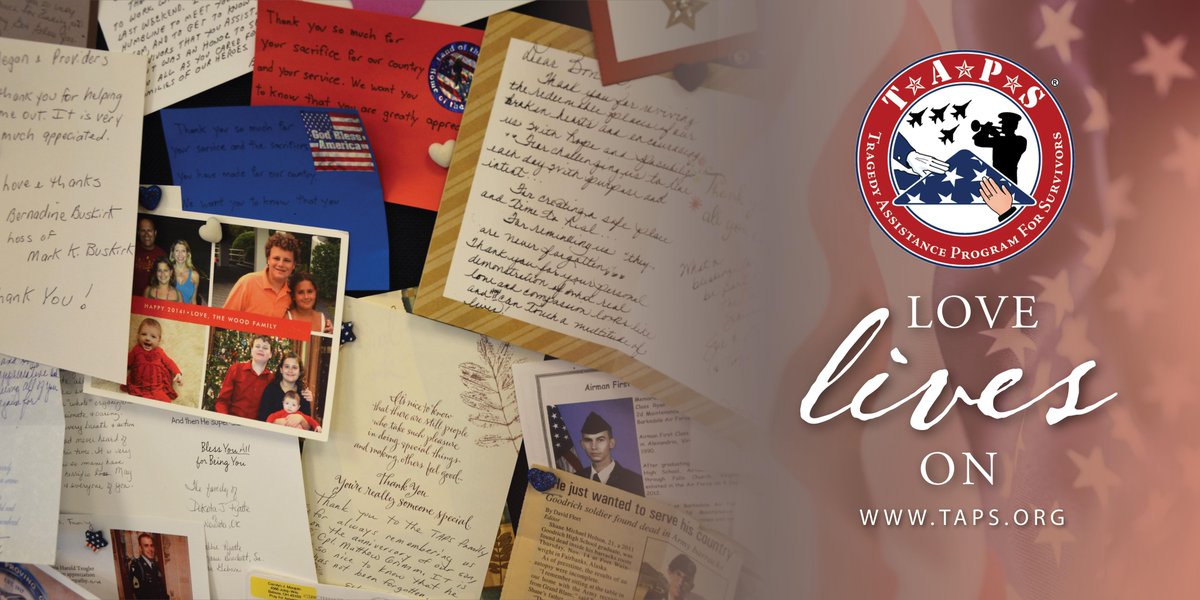 TAPSorg's tweet photo. Together, we will ensure that all those grieving the death of a military loved one is not forgotten. Please make a gift today that will help us to sustain our important mission. https://t.co/0bo0623cbV
#giveback #tapsorg #taps25 #militaryfamilies https://t.co/SJ7e3boM5U