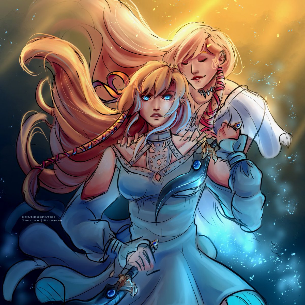 “Do not be afraid to stand tall, my dearest child.”

A lil tribute to Ryne and Minfilia 🧡
#ffxiv #ff14 #inktoberday18 #ryne