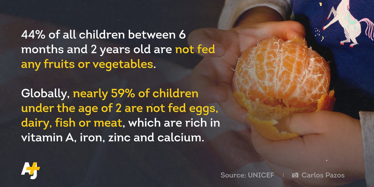 ajplus's tweet photo. At least 1 in every 3 children under the age of 5 is not growing well due to malnutrition, according to a new @UNICEF report.

Here are some facts about child malnutrition around the world: https://t.co/a5YH9Df4PE