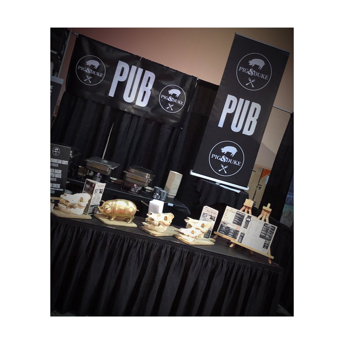 Jaimee_j's tweet photo. Say hello to our team at Rocky Mountain Wine &amp; Food Fest day one today! Our Chef has been hard at work on our booth and delish eats! Have some! 🐷 @PigandDuke #rmwff #SupportLocal #yyc https://t.co/ON9OY4RWWA