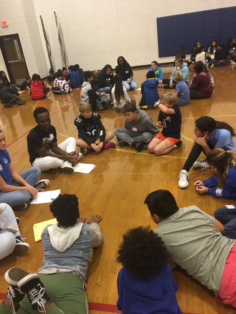 MrsKapella's tweet photo. A great day at The Bridge! Empathy & acceptance lessons led by high school students (lots of amazing HBMS alums). New relationships built while participating in valuable lessons! Thank you @MarketSourceInc for being a fantastic support to our students. #ChangeMakerDay https://t.co/HXD1XDbJtL