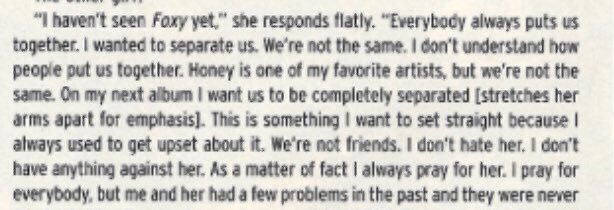 Kim gets interviewed on the No Way Out Tour and she speaks on Foxy: