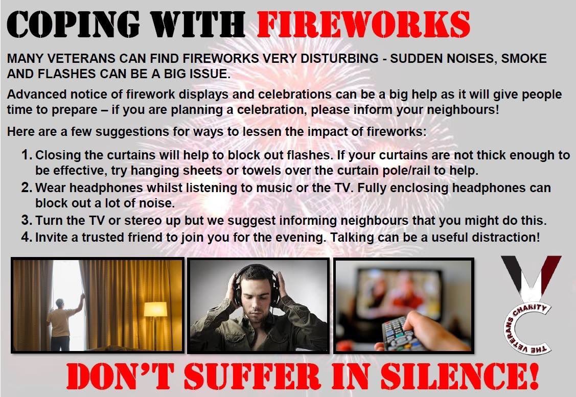 TheVCCEO's tweet image. Good to see the impact that fireworks have on Veterans’ #mentalhealth  being mentioned since @sainsburys decided to stop selling them. We’ve been raising this issue for the past few years. Professionally organised displays are better, safer and well advertised #advancednotice