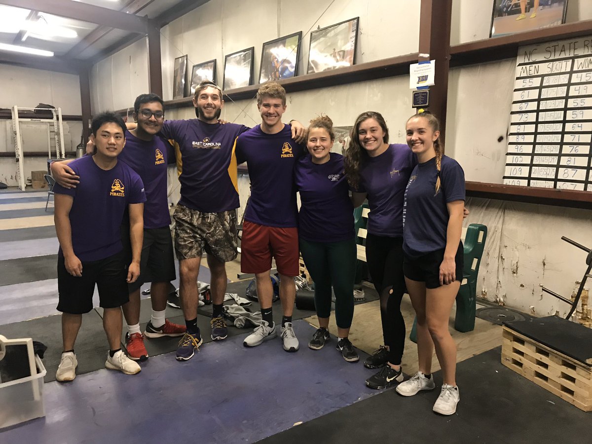 The time is here! This weekend we host the North Carolina state championship. And, like always, we rocked the purple and gold this Friday! Go Pirates #cleanandjerk #snatch #liftlikeapirate #olympicweightlifting
