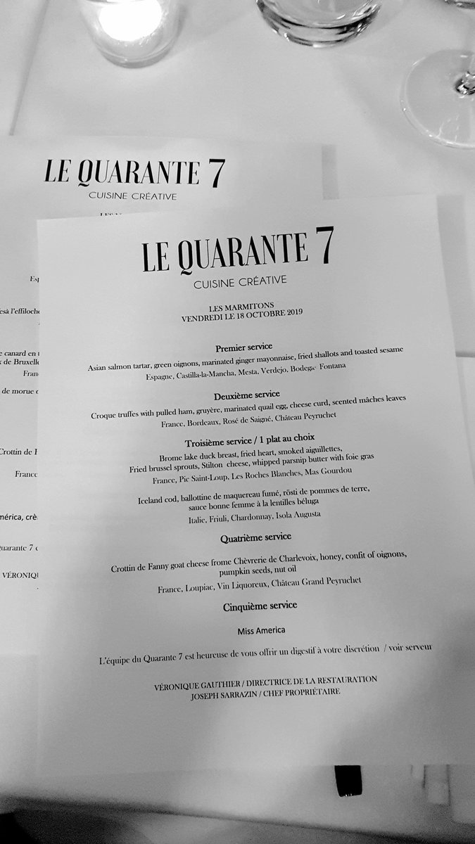 Your hard working Exec studying... the menu at the <a href="/LesMarmitons/">Les Marmitons Int'l</a> #fallexec2019 <a href="/btank1969/">Bryan Tank</a> and #PaulStefanson. Missing you @chappedm
