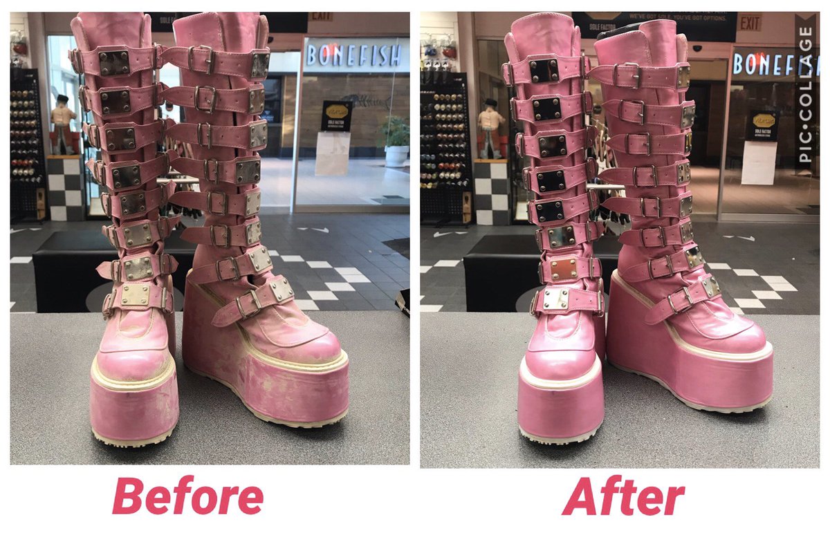 fastfeetde's tweet image. We can steam clean your boots. Before and after desert dust dust boots. #boot #cleanboot #bootcleaner #playadust #desertdust #burningman #nationalshoerepairawarenessweek #platformboots @fastfeetshoerepairde @theconcordmall