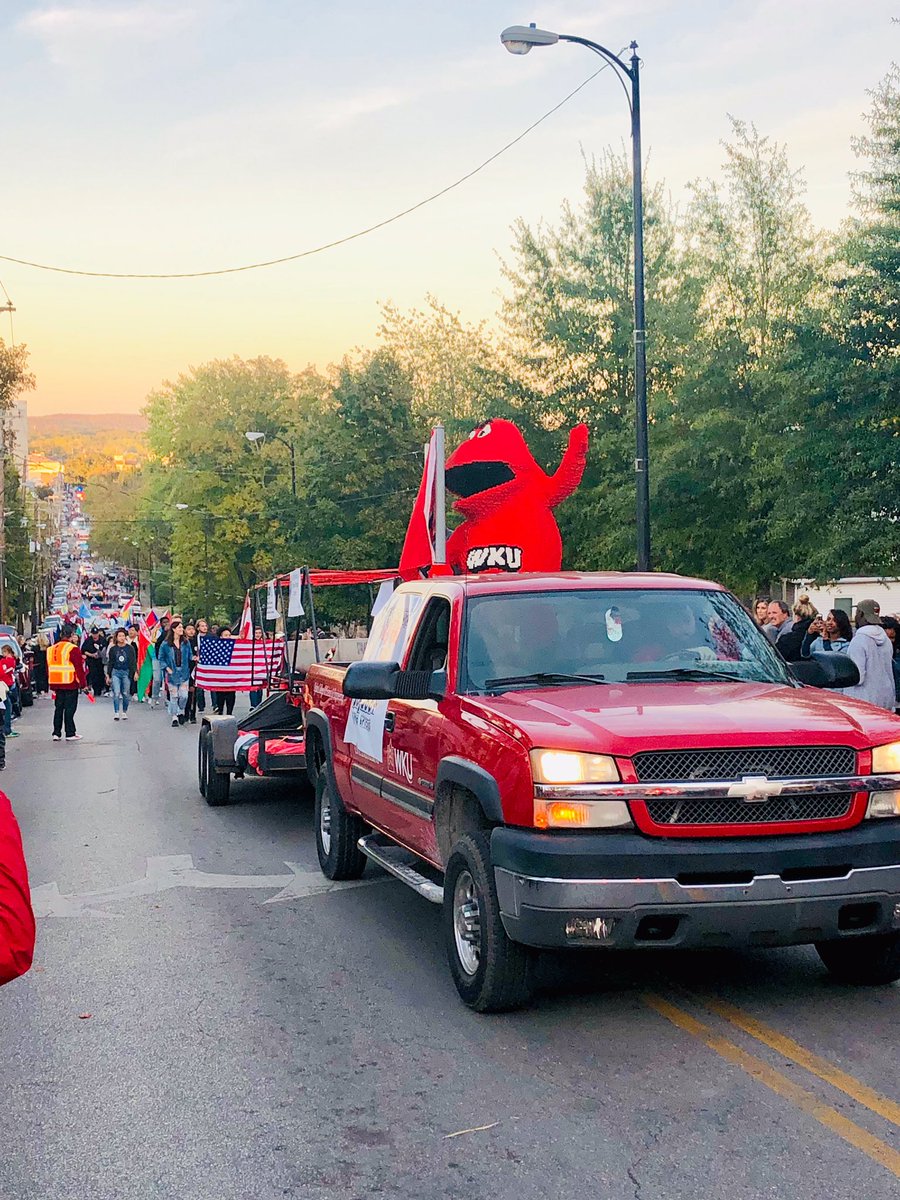 WKUSEAS's tweet photo. ASCE Student Chapter debuted a lifesize LEGO Big Red in tonight’s HOCO parade. They also pulled their concrete canoe that placed 5th in the world. #wku #WKUHC19 https://t.co/fAz5UuEudj