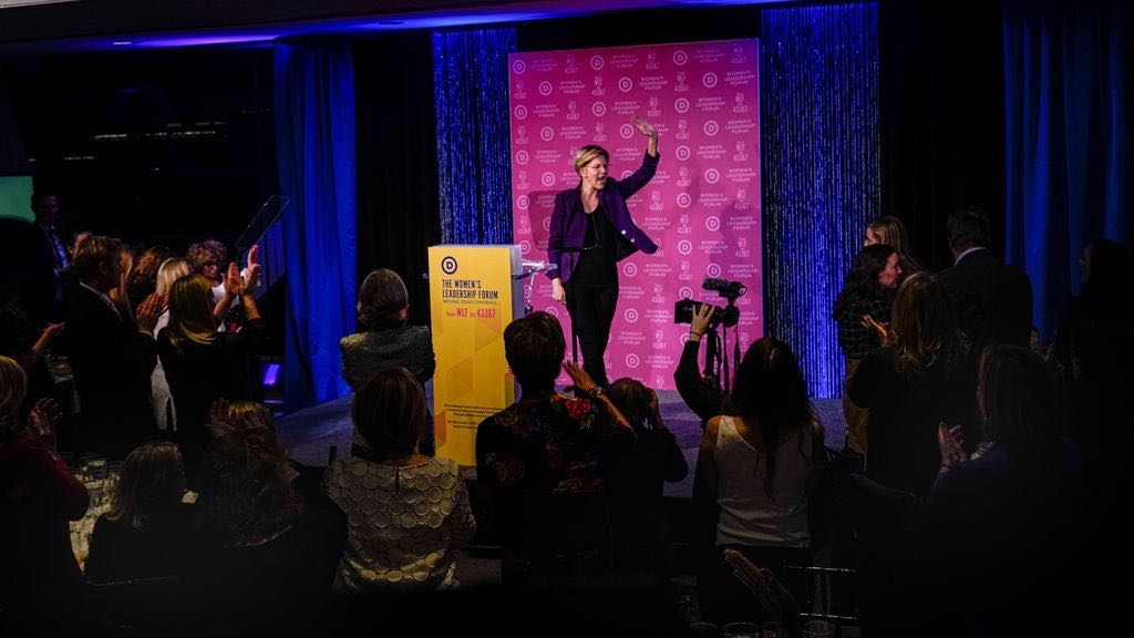 ewarren's tweet photo. If we want to make big, structural change, that starts with electing more women up and down the ballot. I'm committed to building the future of our party and helping Democrats keep the House, flip the Senate, and regain ground in key state legislatures in 2020. https://t.co/VG1ktszzGh