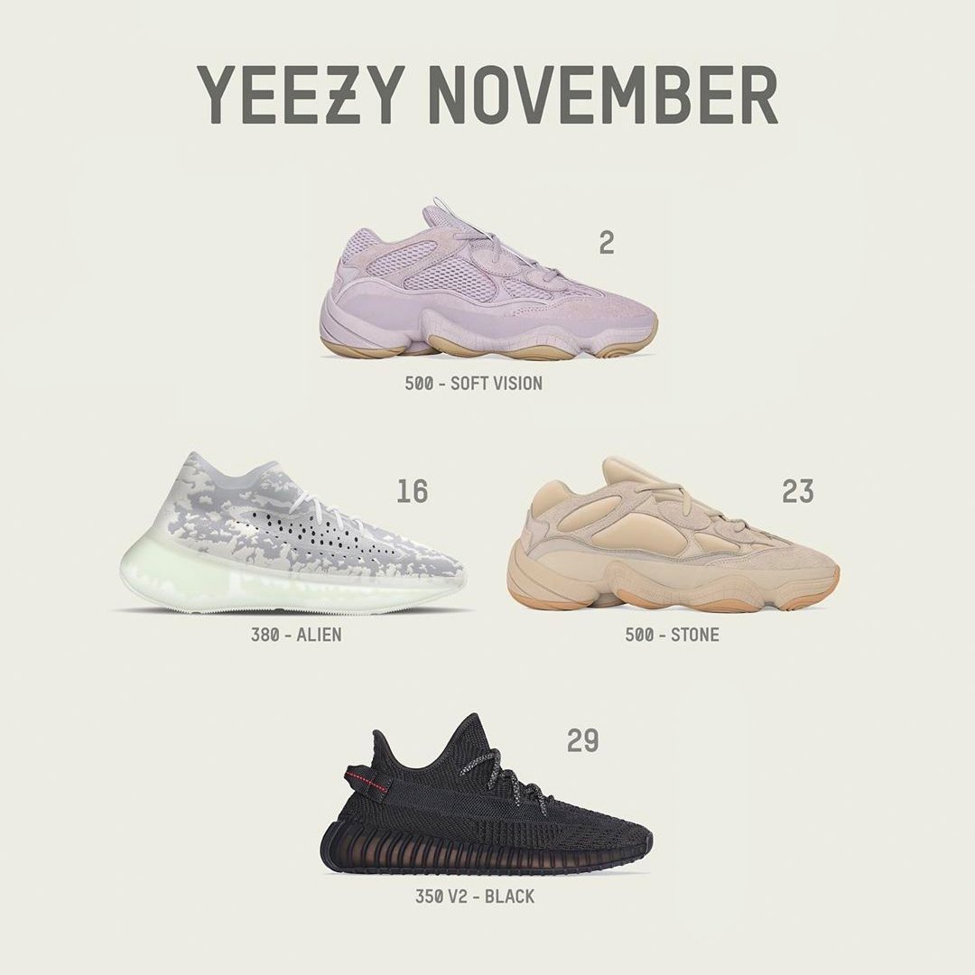 yeezy calendar november 2019
