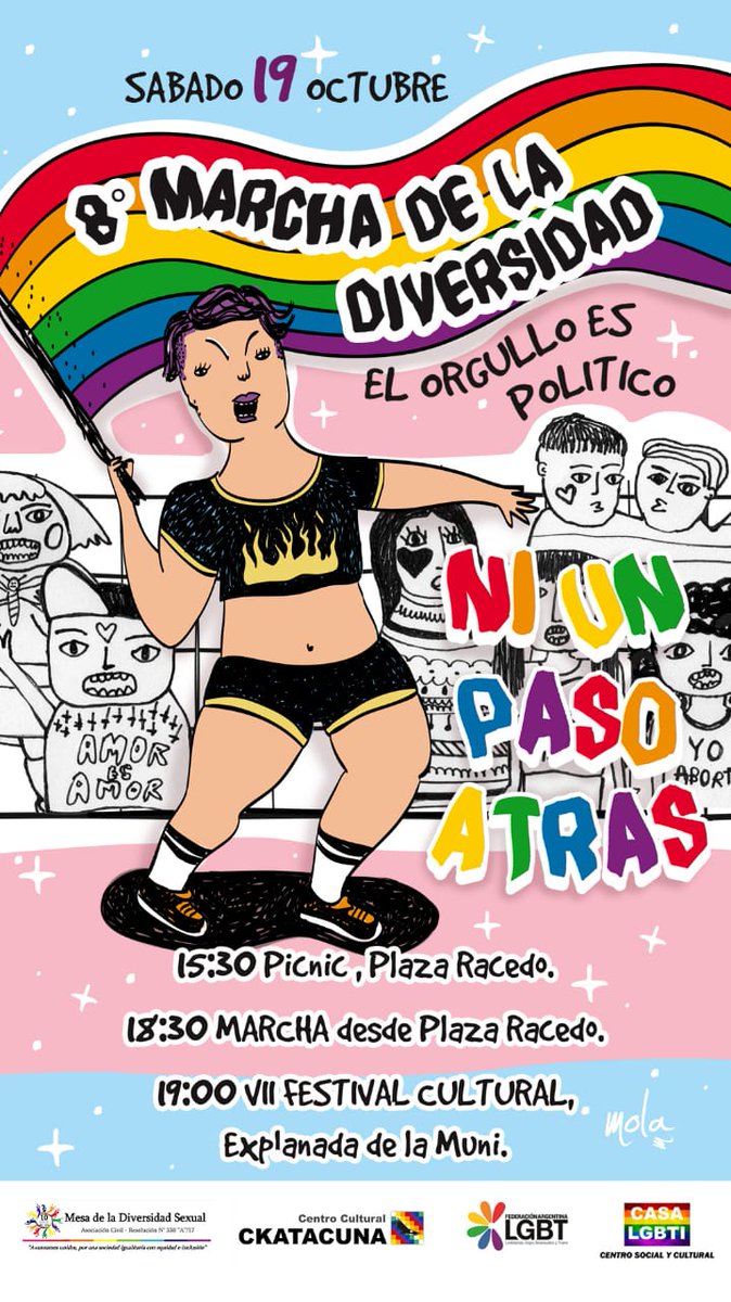 JrRiocuarto's tweet photo. ¡MAÑANA!
🏳️🌈 8° Marcha de la Diversidad 🏳️🌈 #Orgullo19Oct #RíoCuarto “El Orgullo es político, ¡Ni un paso atrás!” 🇦🇷🏳️🌈 #Orgullo https://t.co/DOqey7wlNo