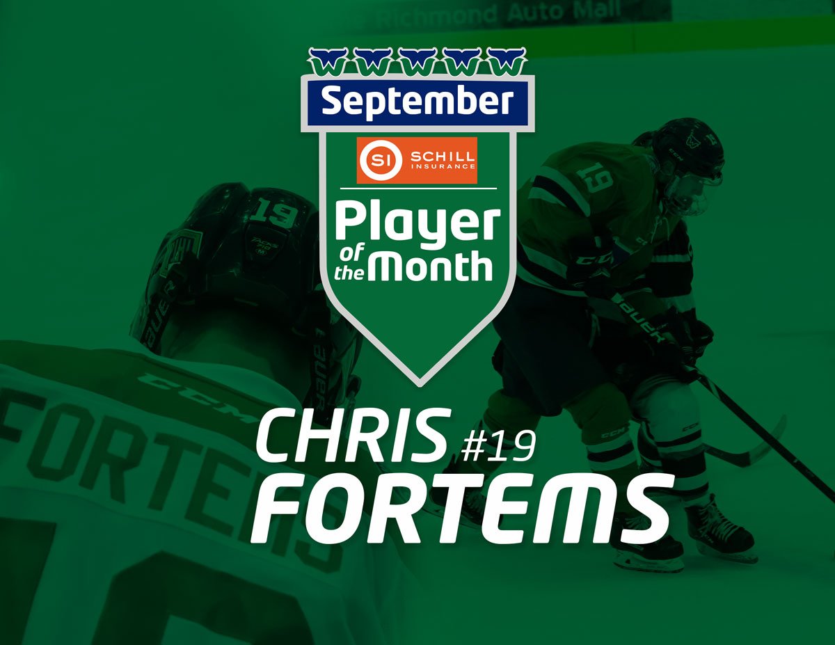 WRWhalersHockey's tweet photo. Chris Fortems is named by Whalers Coaches as September Player of the Month after outstanding offensive play in September!

Check out the write up here: https://t.co/0ItNKZsLIF

#RidetheWave #CongratsChris https://t.co/GqipkPqIrM