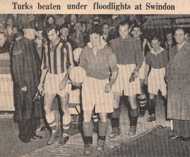 Stephen78857051's tweet photo. OTD in 1953 STFC play Turkish side Fenerbache in a friendly under floodlights @ The County Ground. Ken Lambert with 2, Harry Lunn, Ray Sampson &amp; an own goal see The Town win 5-1. https://t.co/eEUROnBhHW