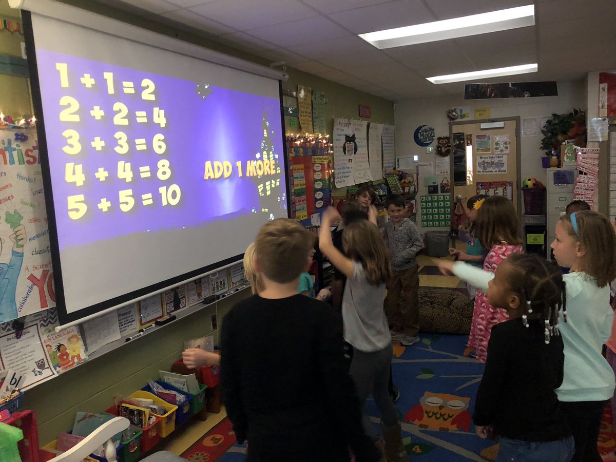 JenniBOverbay's tweet photo. We had a super fun morning in math. We danced, exercised, and counted our way to 100. We sang and danced the Doubles facts and practiced using doubles to add. This week we were learning different strategies to use to help with fact fluency.  @YCSD #wmeStars https://t.co/ReGJVOcJJv