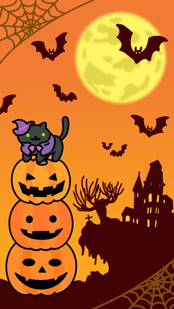 ちきちゃん On Twitter ねこあつめ 壁紙 Halloween Ver 説明 1