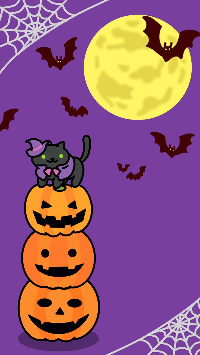 ちきちゃん On Twitter ねこあつめ 壁紙 Halloween Ver 説明 1 日本語版の名前はみかづきさんなので バックに三日月を描いてみましたが ハロウィンのイラスト で検索すると満月のものが多かったので 満月バージョンも作りました 満月には 猫が隠れてます 探して