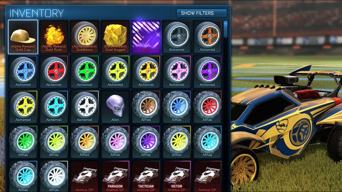 Every Painted Item in Rocket League Inventory Showcase! 1469 Painted Items! 
Link: tinyurl.com/y6t56pc6
#20xx #allpaintedwheelsrocketleague #biggestinventory #blackmarketdecal #Bubbly #centio #Decennium #heatwave #Keys #Largestinventory #league #painted