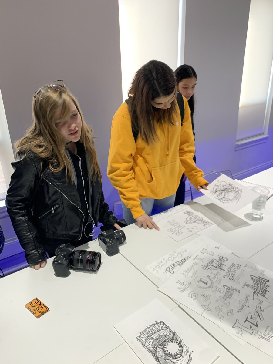 SACHSArts's tweet photo. Thank you so much @anerdsworld @chris_a_hughes for having us today! Your creative hustle and integrity inspires!! Till next time! #learningoutsideofthebox #artsmatter #supportartseducation @STAUpdates @ycdsb https://t.co/y0L4tDd59l