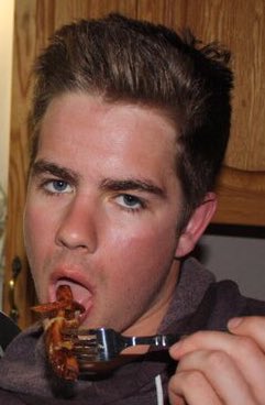 PLAYER PROFILE: #2 Brett Howell. Brett is currently mastering how to skate in a straight line. His slick, model like hair matches his slick moves on breakaways. Brett is a single man, looking for love. Brett is common law with Jared, where they share a lovely cat, Gary Lazer-Eyes