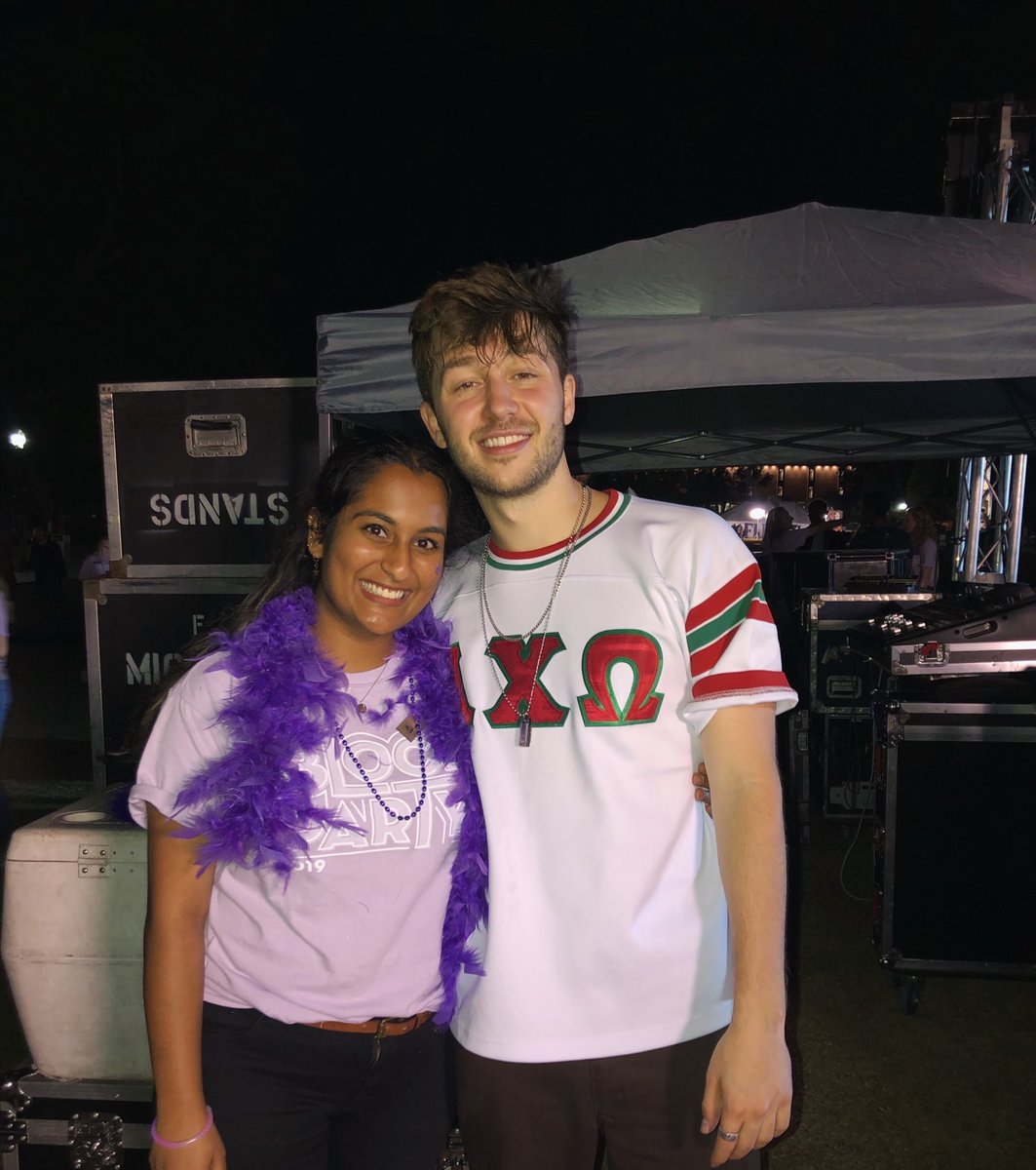 daniya_20's tweet photo. thank you @christianfrench for tonight. you are incredibly talented, so kind and an amazing person. thank you for supporting our philanthropy! what. a. night. 
p.s. you’re rocking our jersey 10/10 https://t.co/m5BooCmgxX