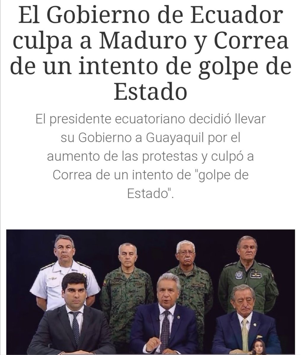 Espero que Piñera no siga el camino de su amigo <a href="/Lenin/">Lenín Moreno</a> Moreno y responsabilice de los hechos a Maduro, Correa y el narcotráfico