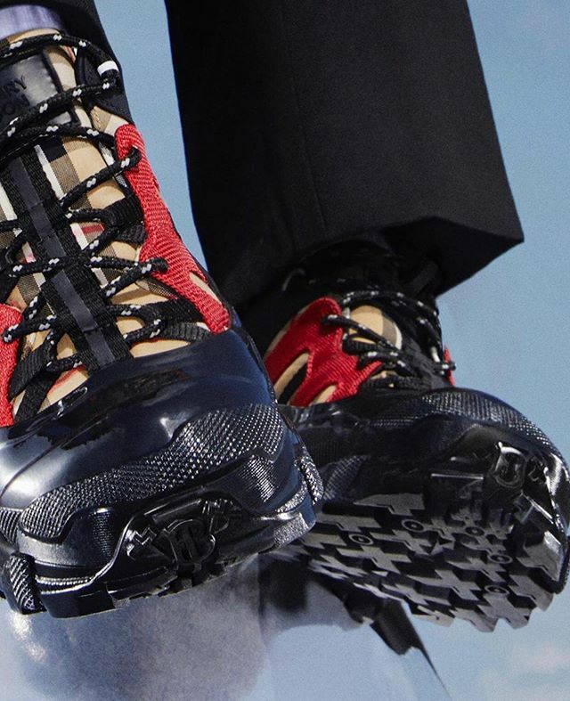 vintage check cotton and nubuck arthur sneakers