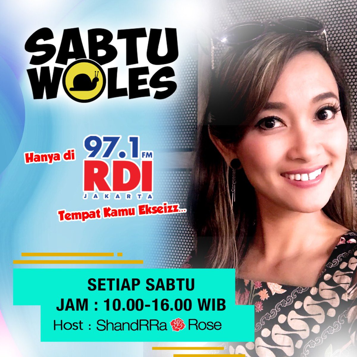Yuk ah, drpd bengong weekend nya, mending stay tune nih <a href="/rdi971/">97.1 FM RADIO RDI JKT</a> smpai jam 4 sore ya di #SabtuWoles pastinya!