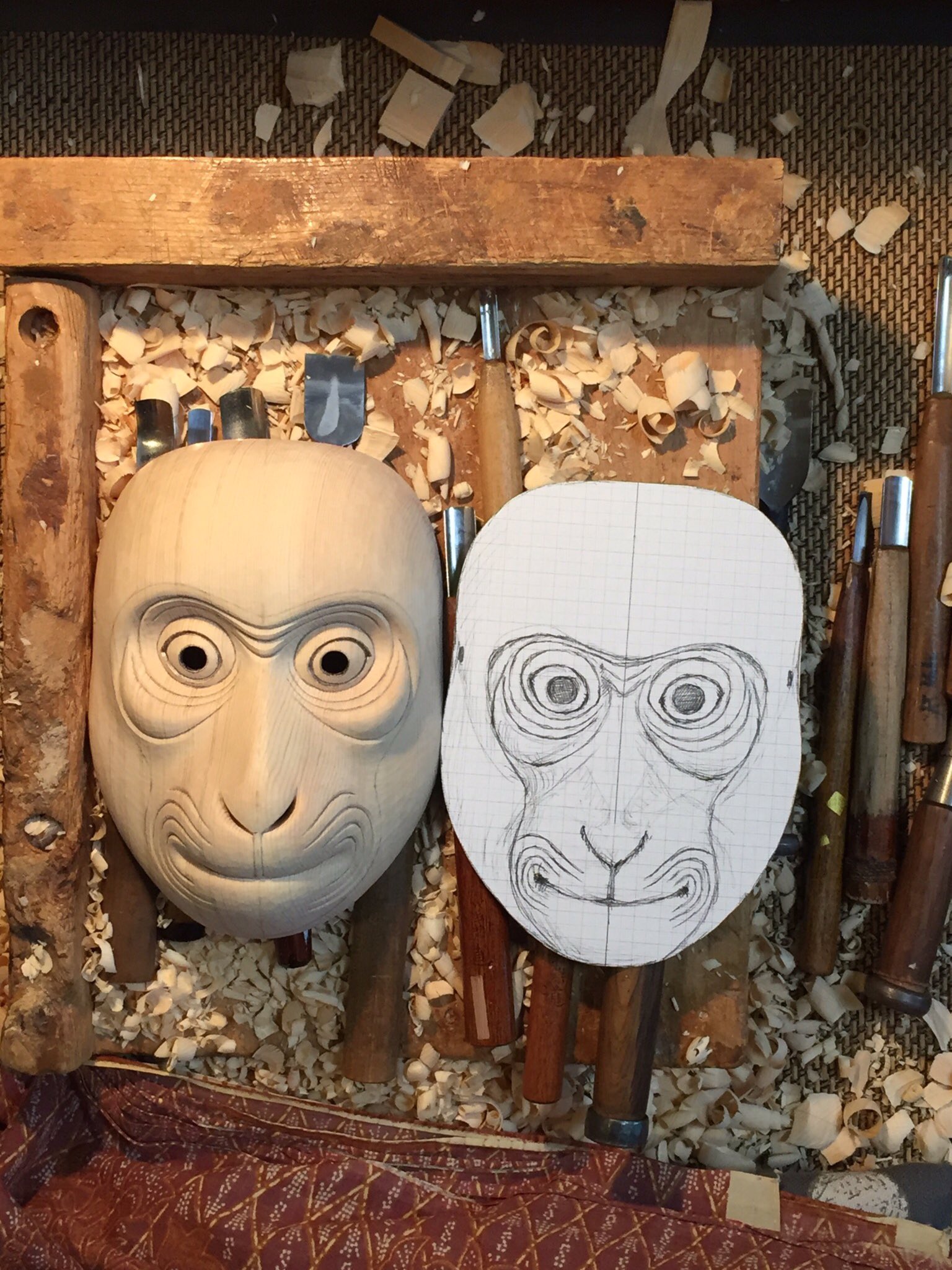 트위터의 新井達矢 님 狂言面 聟猿