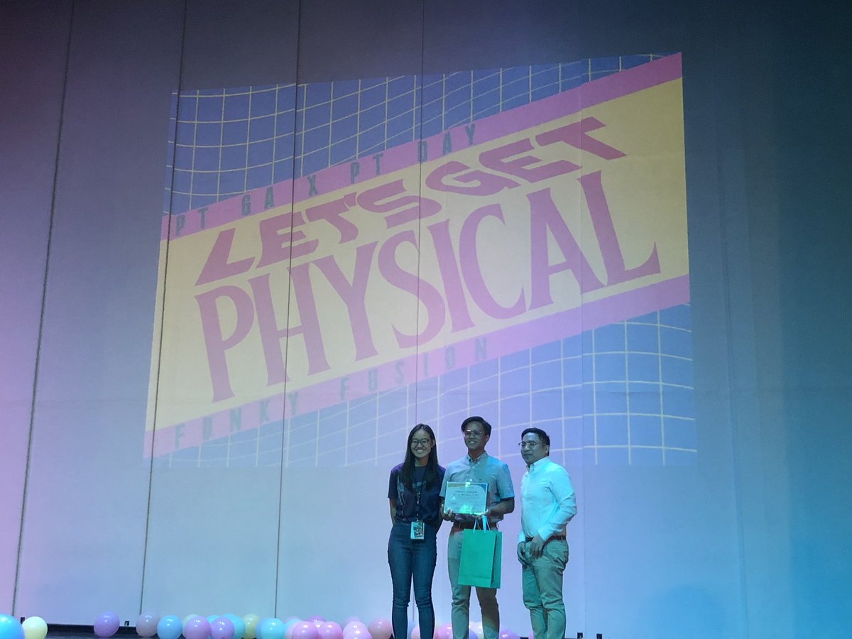 ustPTSOC's tweet photo. To present the certificate of appreciation to Mr. JR Mariano, we have on stage Mr Donald Manlapaz, MSPT, PTRP, PhD, and Ms. Marion Cu

#FunkyFusion
#PTGAXPTDAY2019
#LetsGetPTcal https://t.co/Fi8QiKbp4x