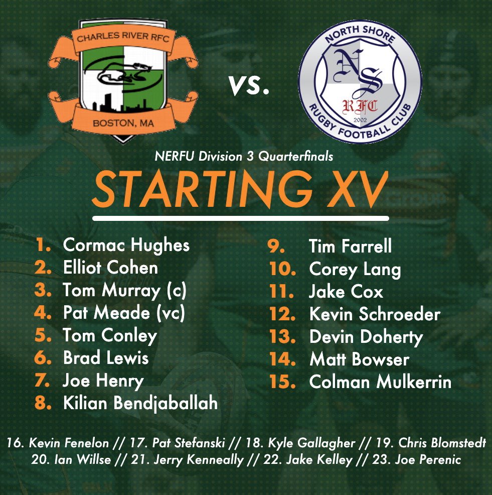 Rats vs. North Shore // Saturday // 11 a.m. // Moakley // Playoffs. #UpRiver