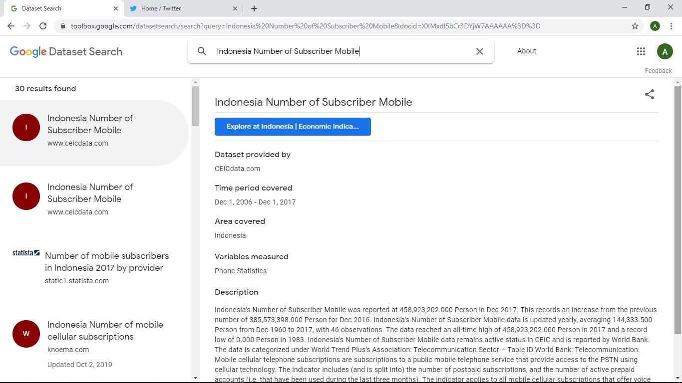 Google datasets