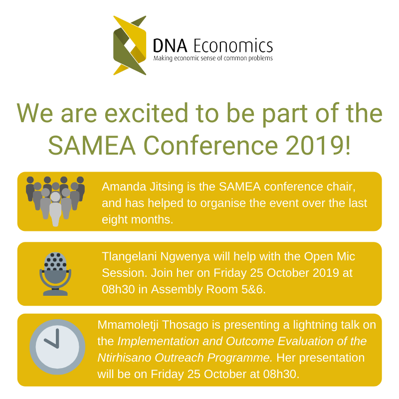 We will be at the SAMEA 2019 Conference. Looking forward to the presentations and discussions. #SAMEAConf2019 @amandajitsing @sameaconf