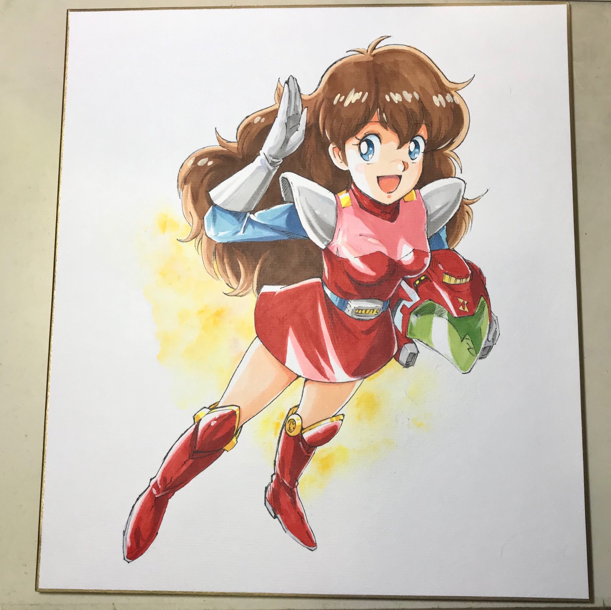 טוויטר ときた洸一 בטוויטר 作画中のワンダーモモ色紙 メッセージ付き完成イラストは会場で この機会にこのナムコキャラに親しんで欲しいです T Co S6o1fwpccc
