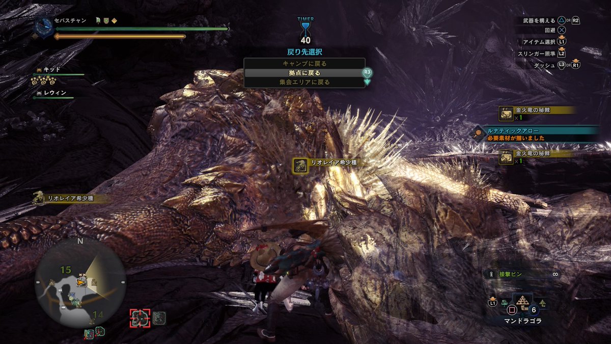 カサハラユキ Yuki Kasahara Mhw Mhwib ひたすら尻尾を射抜き ようやく手に入れた金レイア 素材の秘棘3つ できたぜ金レイア弓ルナティックアロー ヽ ﾉ