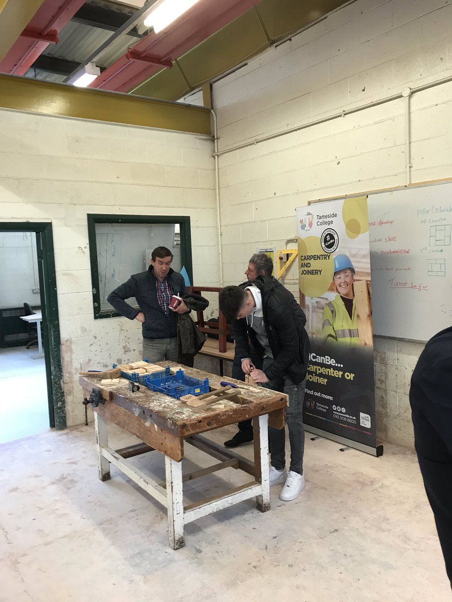 TCConstruction0's tweet photo. Our open day off to a good start with some student ambassadors helping out prospective students #construction #Joinery https://t.co/9JL3TvV08r