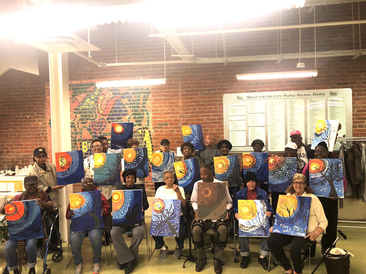 XiZetaOmegaAKA's tweet photo. 💗 Asbury Dwelling residents were artists for the evening with MTC Art Studio. Members & residents painted a nature science reminiscent of legendary artist Romare Bearden of the Harlem Renaissance. #xzoAKA #AKA1908 #Excellence #HarlemRenaissance #PaintParty #TheArts #TargetIV 💚 https://t.co/qjelTkbjoP