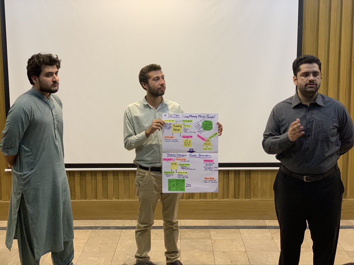 PeshawarApps's tweet photo. Team “Moon Avengers” presenting their idea of developing a mechanism to explore the unexplored regions over the lunar surface with the help of new technology at the #NASA #SpaceApps Peshawar Challenge 2019 at @cecosofficial.

#SpaceAppsPeshawar #raheqamar #SpaceAppsPakistan https://t.co/xLcnndqVa8