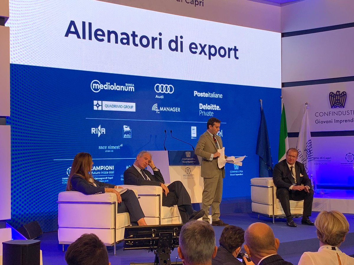 GIConfindustria's tweet photo. L’Italia deve iniziare a costruire nuovi #Campioni altrimenti il paese si svuota di giovani e di eccellenze. Dobbiamo essere attrattivi per gli investitori internazionali e puntare sulla formazione – Binello @QuadrivioGroup #Capri19 https://t.co/JwJpYMUhma