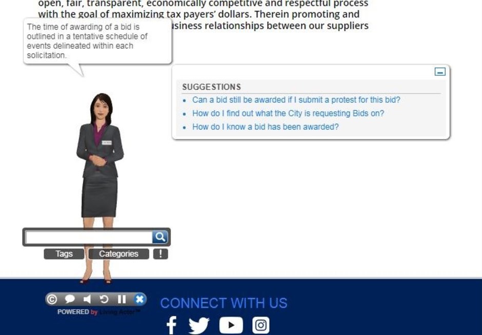 LivingActor_US's tweet photo. Ask Laura, a #chatbot to be a real game changer at City of El Paso. https://t.co/KieiVseIVr https://t.co/ALQoJesV0a