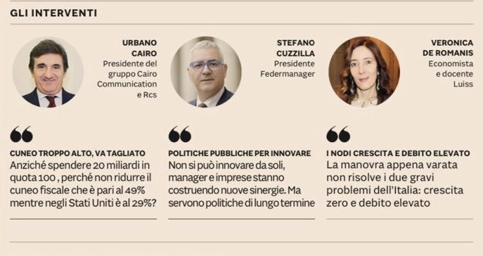 Federmanager's tweet photo. Pillole di #Cairo #Cuzzilla @VeroDeRomanis al meeting dei @GIConfindustria via @sole24ore #Capri19 #rassegnastampa https://t.co/NfLJEVud5l