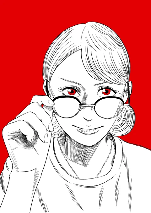 本編で使わなかった #JINS 着用みっちゃんと #朝日新聞 読者の流川。

#左ききのエレン
#新聞広告の日 