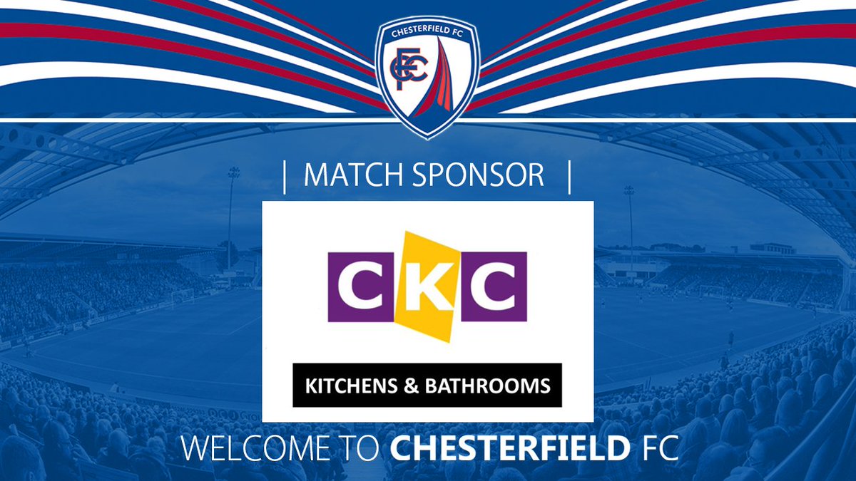 Looking forward to welcoming our match sponsor today, Chesterfield Kitchen Centre, <a href="/ChesterfieldFC/">Chesterfield FC</a>