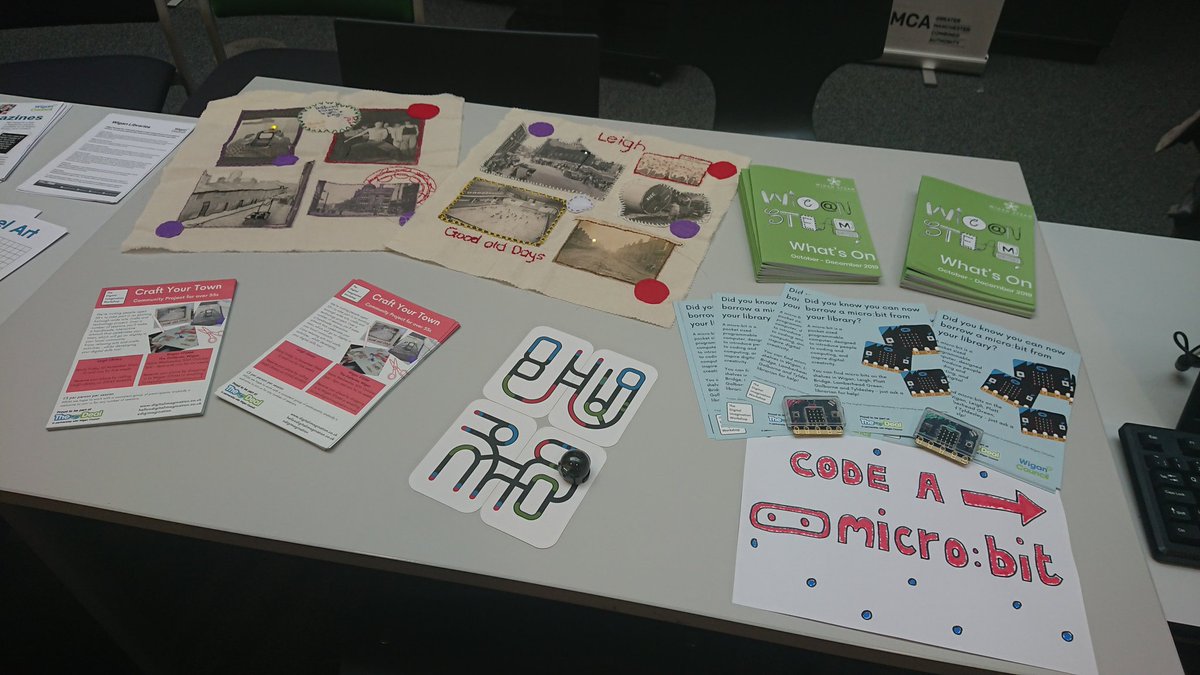 We're over at <a href="/WiganLibraries/">Wigan Libraries</a> today for #digitalwiganday. Come and find out about our new microbit loaning scheme and try your hand at coding!