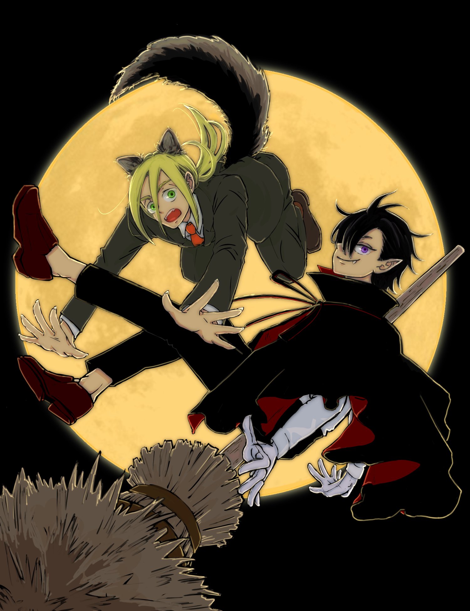 森 久都 Twitterren ハロウィンイラスト完成版第一弾 狼男と吸血鬼 というタイトルで掲示板に投稿したのだけど なんだかこのまま小説にしたくなる いや漫画かな 背景シンプル過ぎるやろ と自己憐憫 ハロウィン イラスト好きさんと繋がりたい 絵描きさん